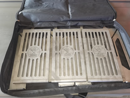 Foldable charcoal grill + 2/3 griddle