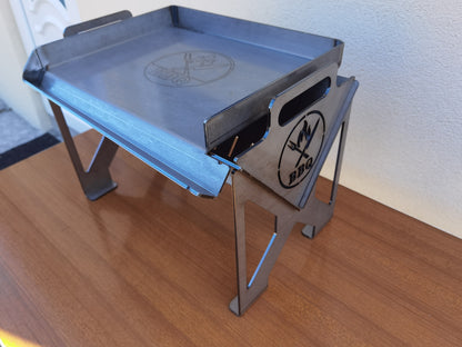 Foldable charcoal grill + full size griddle